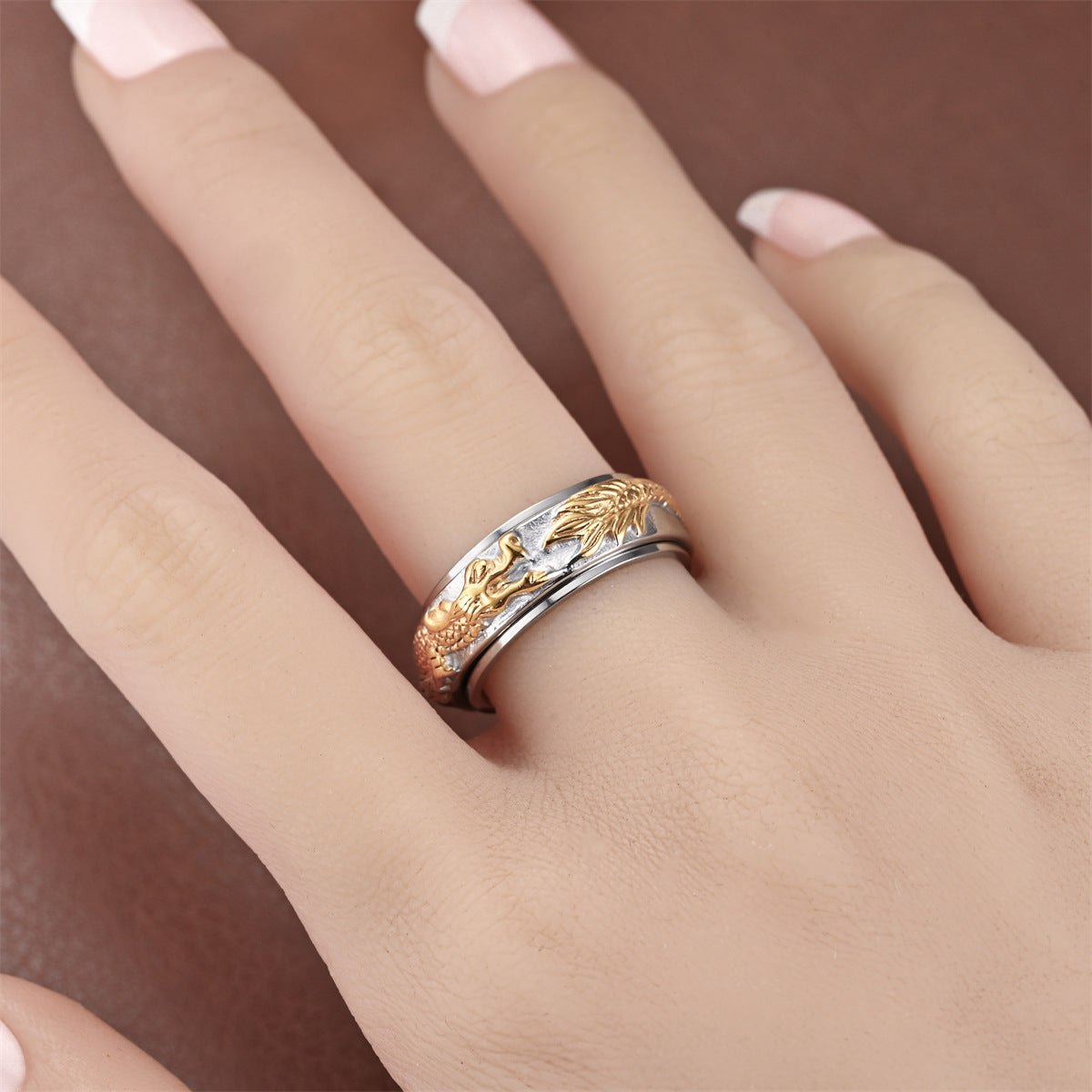 Fashion Niche Rotatable Casting Totem Chinese Rings