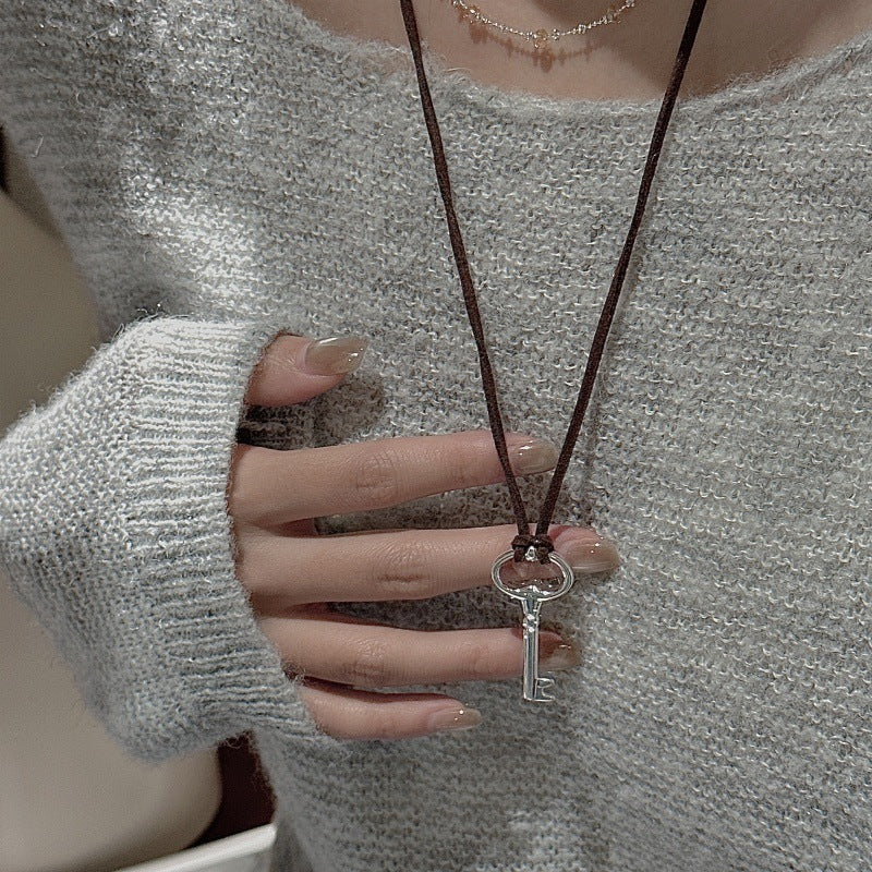 Sterling Sier Korean Style Niche Design Veet Necklaces