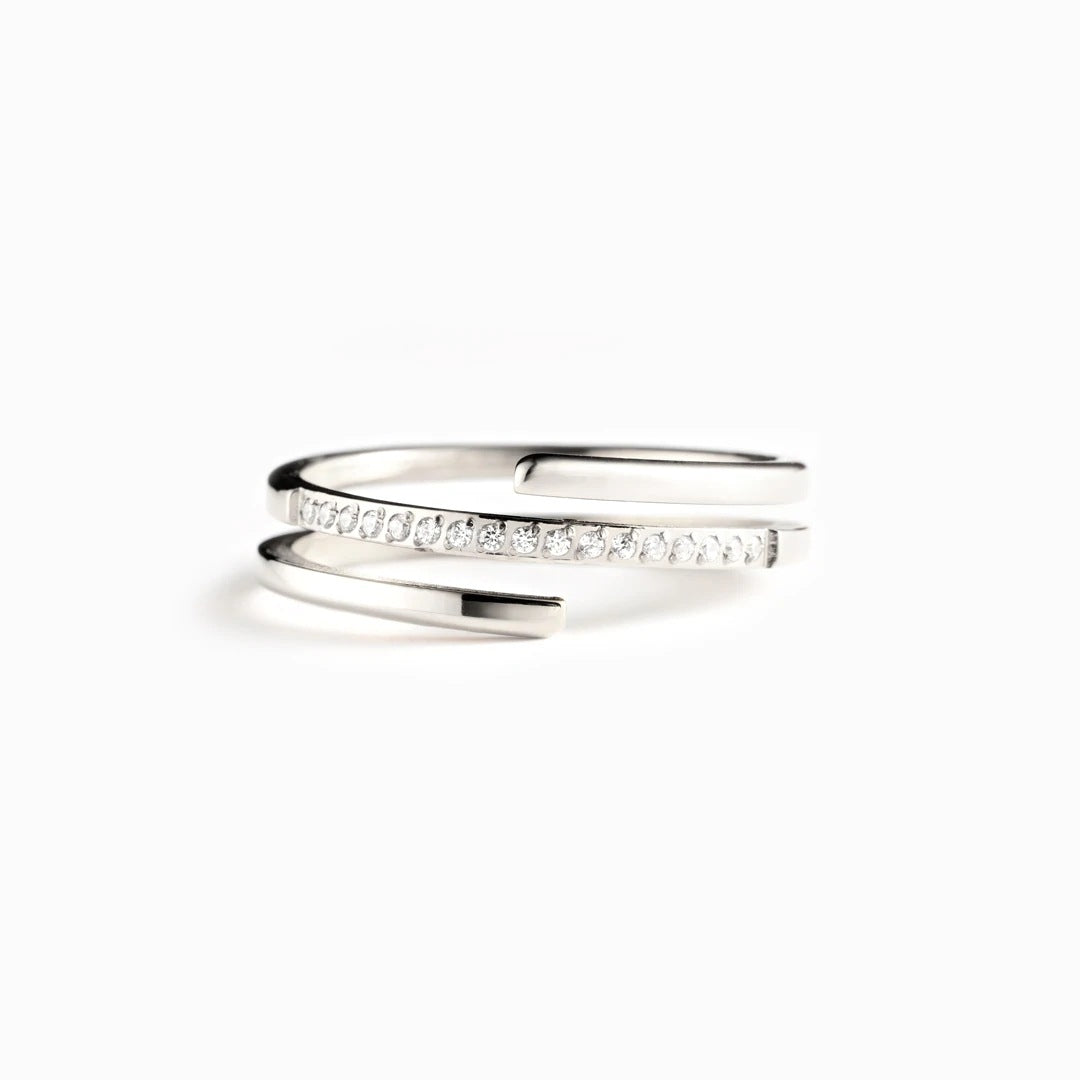 Sier Cross Female Hipster Three-line Fashion Rings