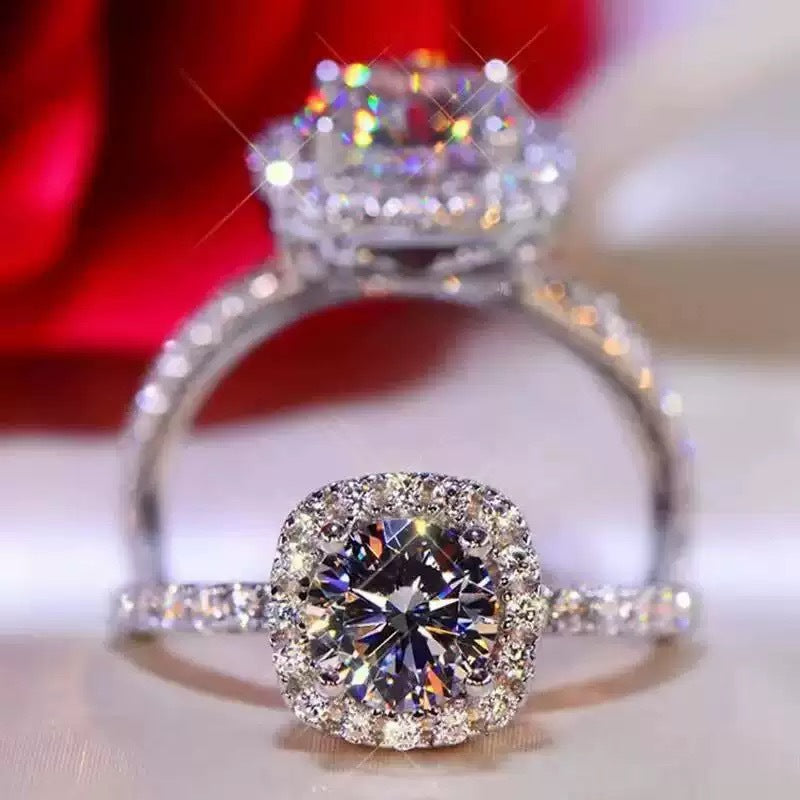 Cube Princess Square Bag Full Diamond Karat Wedding Ring