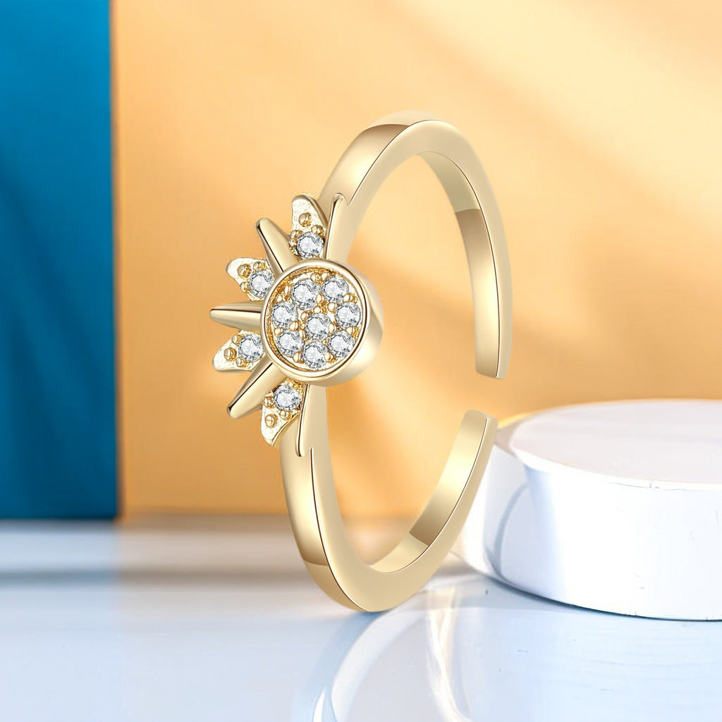 Stacked Female Personality Minimalist Design Diamond Rings