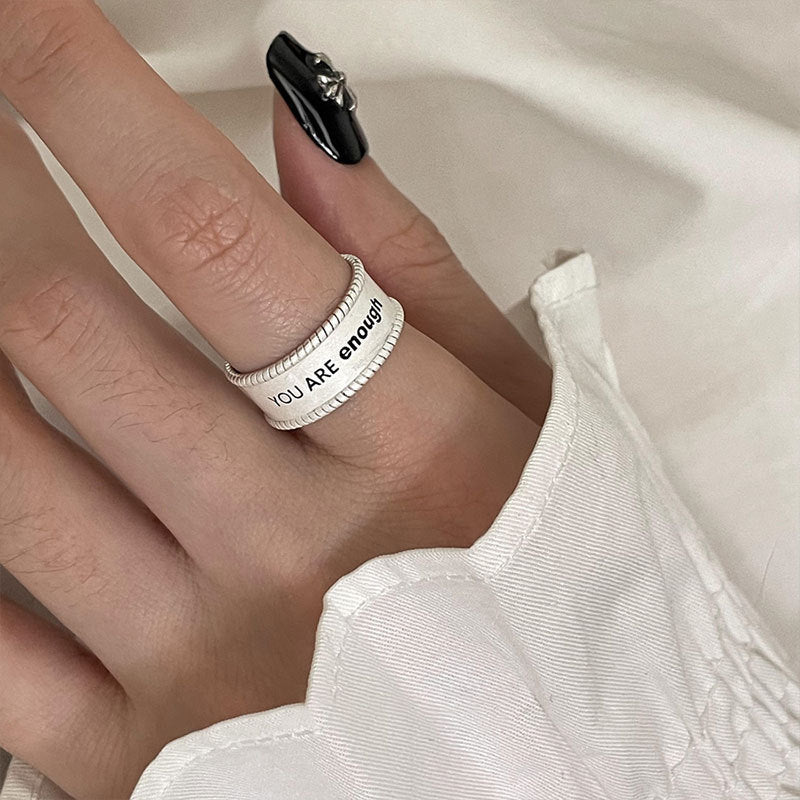 Women's Letters Fashion Elegant Sier Simple Loving Rings