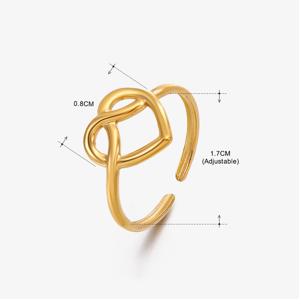 Women's Fashion Stainless Steel Love Heart-shaped Popular Rings