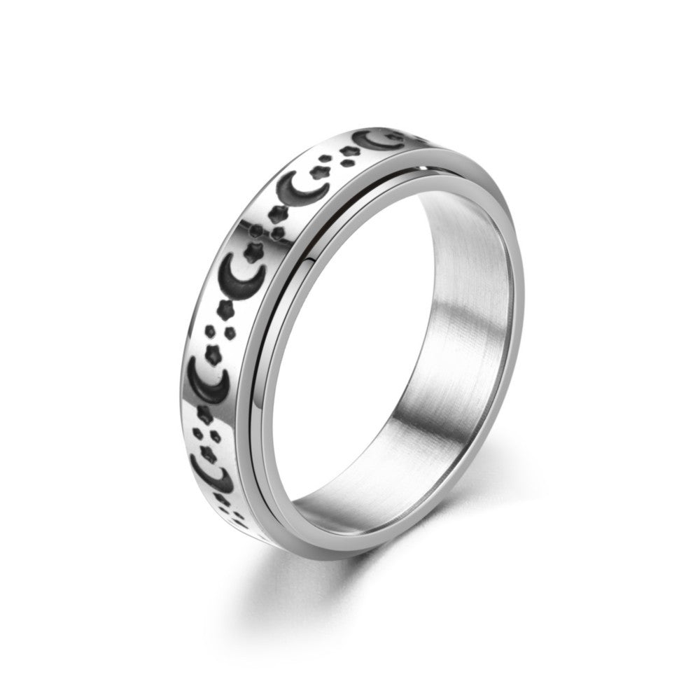 Personality Rotating Decompression Stainless Steel Corrosion Smear Oil Ring