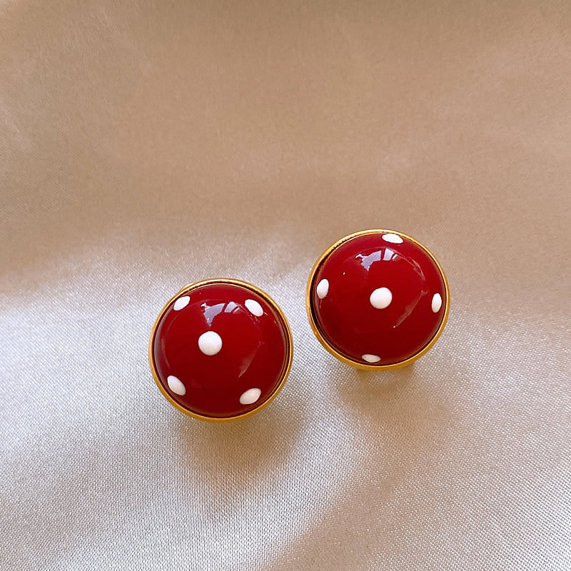 Women's Sier Needle Red Retro Affordable Luxury High-grade Earrings