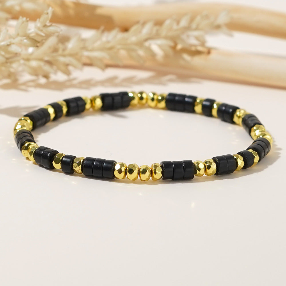 High-grade Iron Gall Stone Flat Beads Bracelets