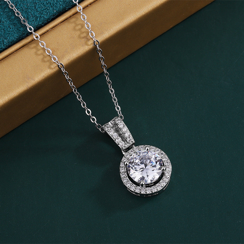 Imitation Moissanite Female White Gold Plated Pendants