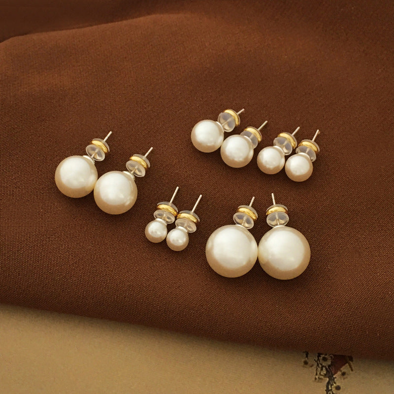 French Hepburn Style Imitation Shi Bright Pearl Female Earrings