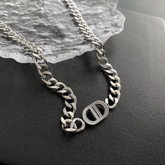 Hip Hop Double Letter Personality Trend Clavicle Chain Necklaces