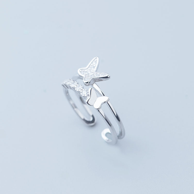 Butterfly Female Refined Rhinestone Gang Drill Rings