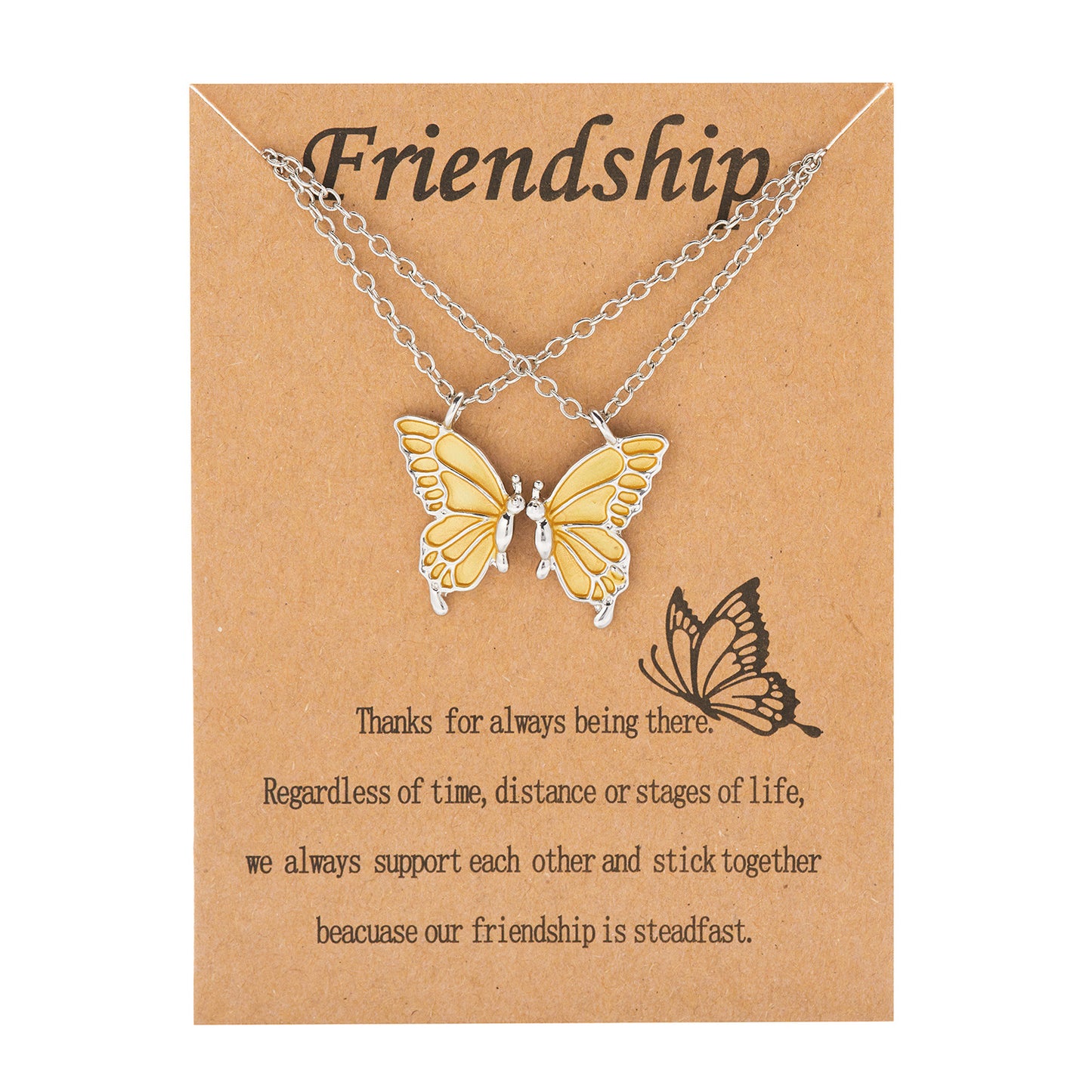 Butterfly Two-piece Paper Card Set Girlfriends Graduation Necklaces