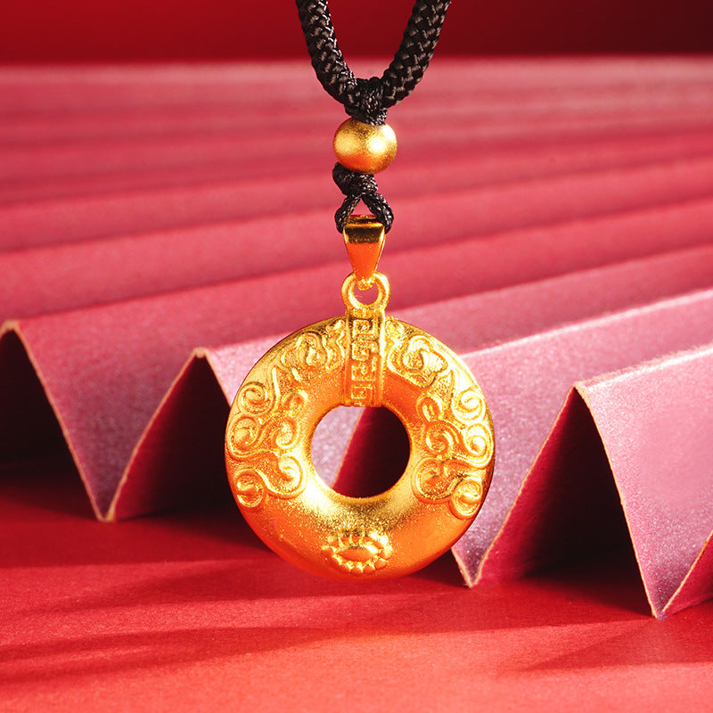 Women's Gold Circle Jewelry Temperament Wild Ancient Necklaces