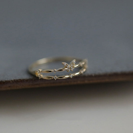 Gold Plated Special Interest Light Luxury Rings