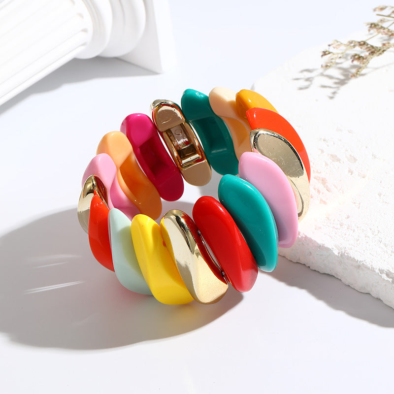 Women's Fashion Beaded Alloy Acrylic Handmade Bracelets