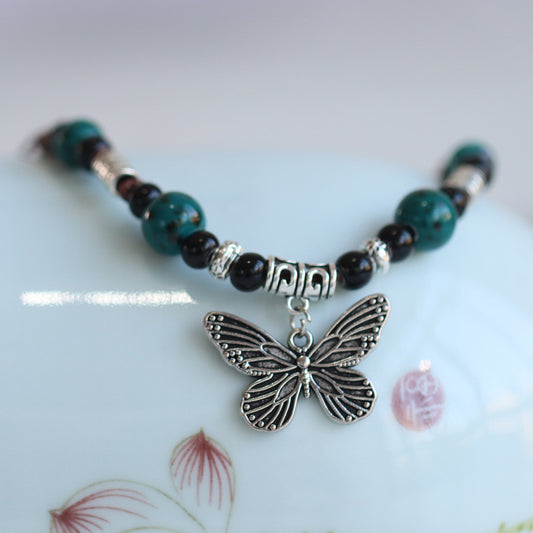 Women's Artistic Retro Ethnic Style Ceramic Butterfly Necklaces