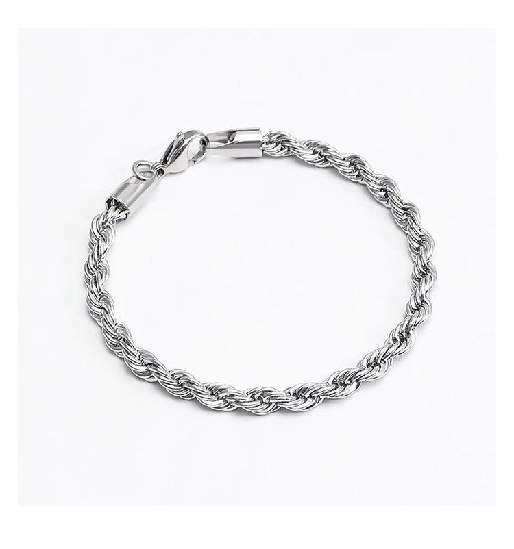 Men's Hip Hop Hemp Flowers Chain Trendy Titanium Bracelets