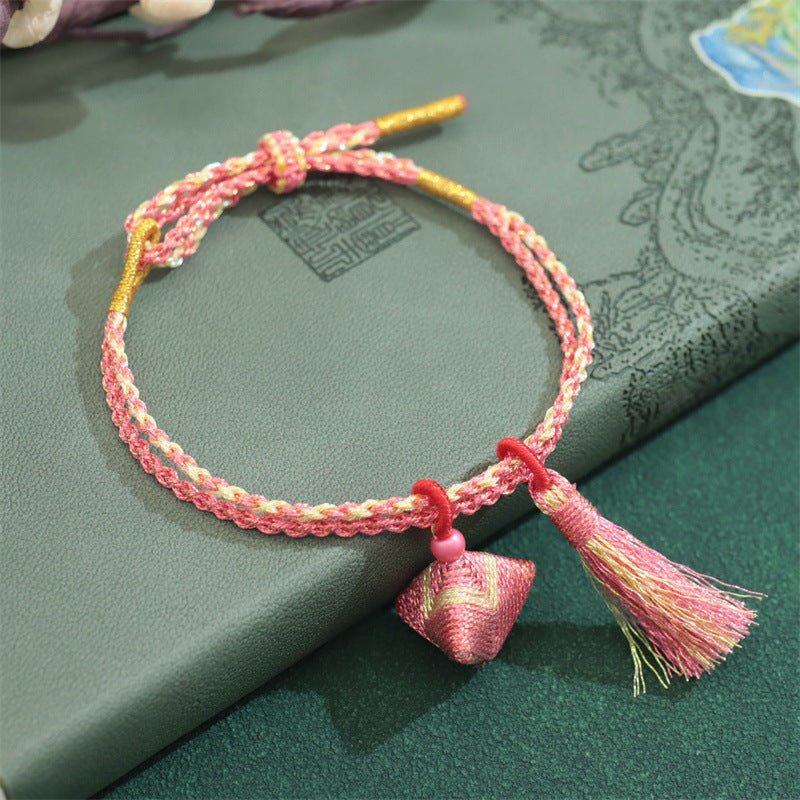 Small Tassel Hand-woven Adjustable Carrying Strap Holiday Bracelet