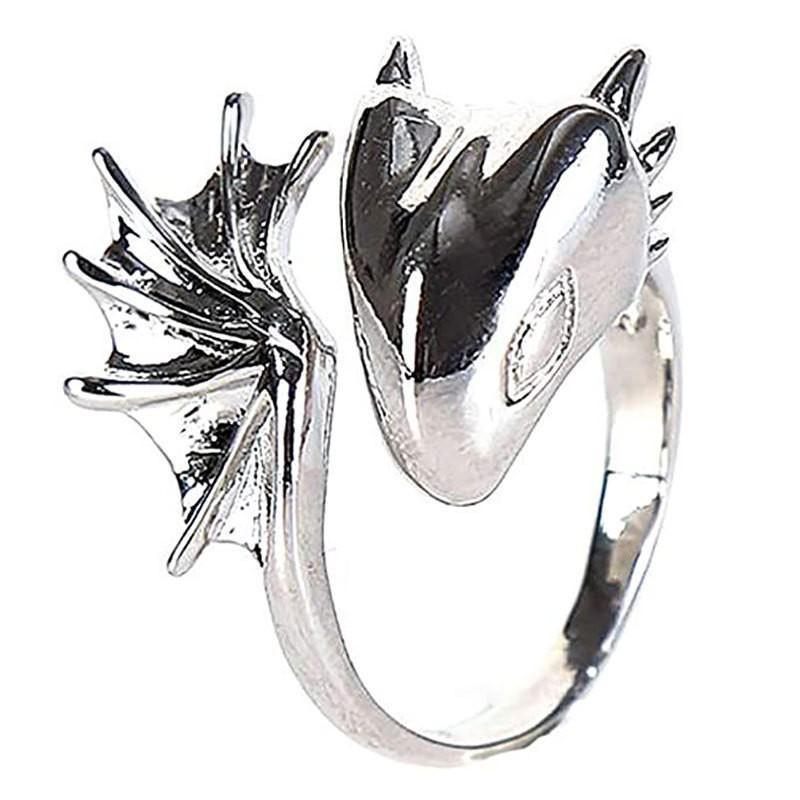 Fashion Large Dragon Trainer Sier Toothless Ring