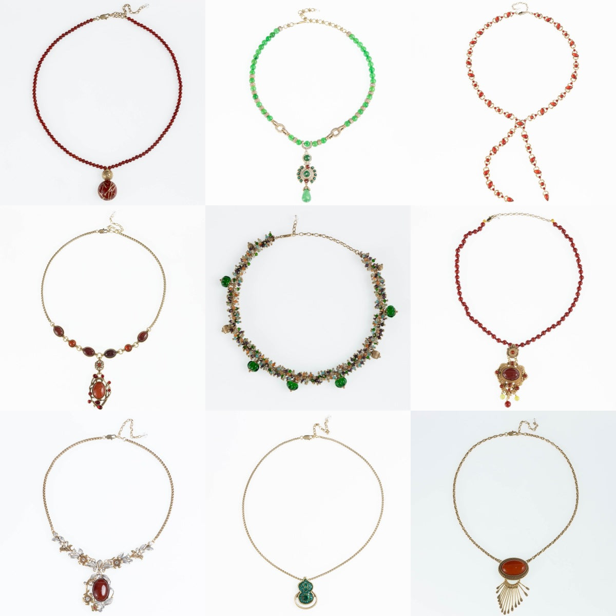 Women's Western Temperament Niche Design Collection Glass Necklaces