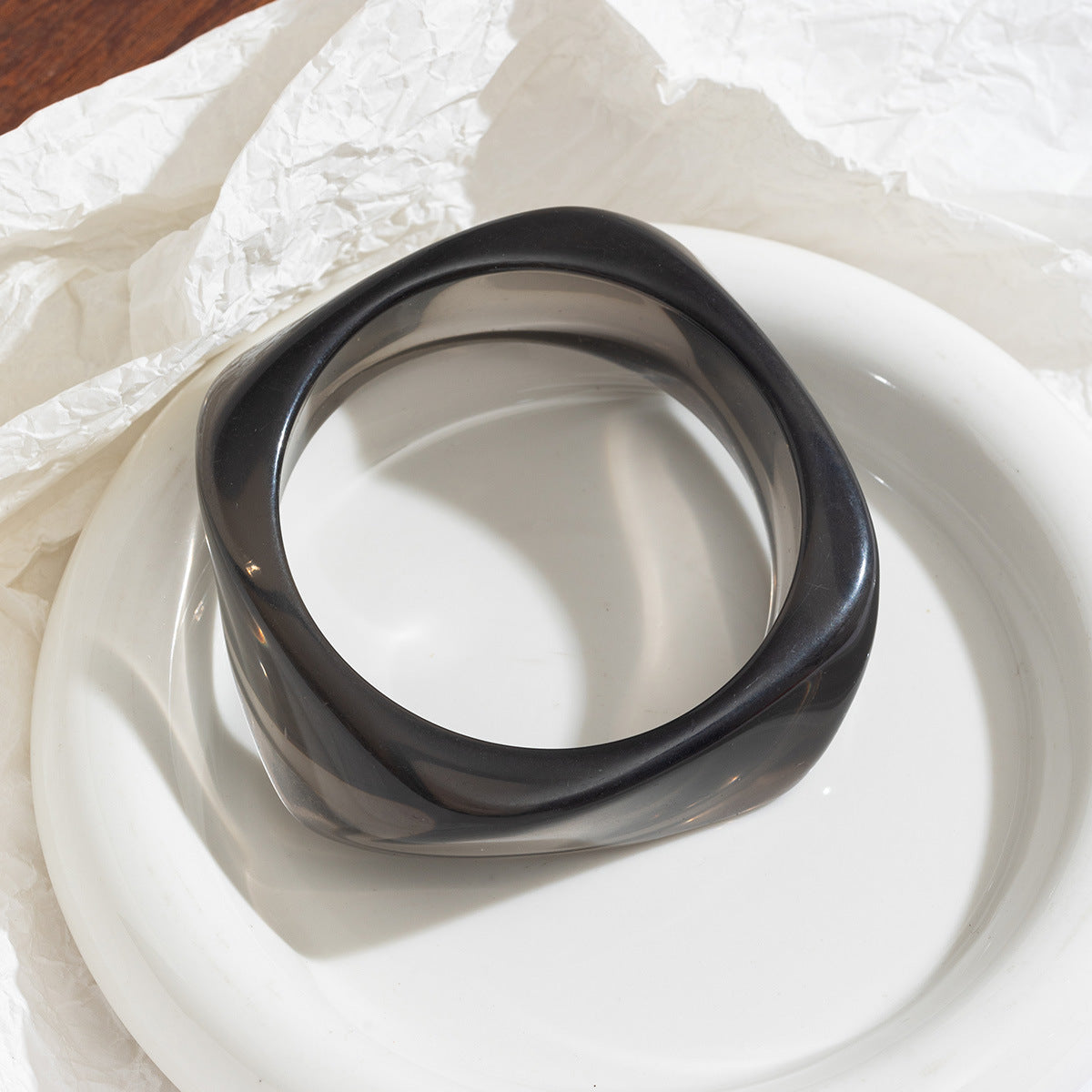 Women's Irregular Blooming Resin Curved Girlfriends Rings