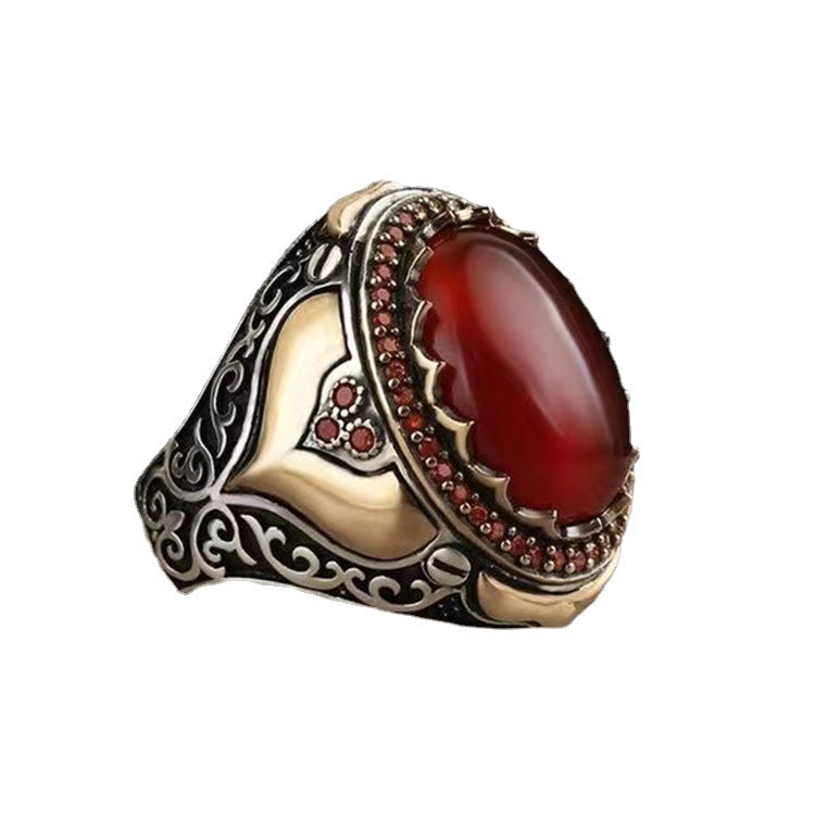 Ornament Fashion Personality Winding Agate Stone Rings