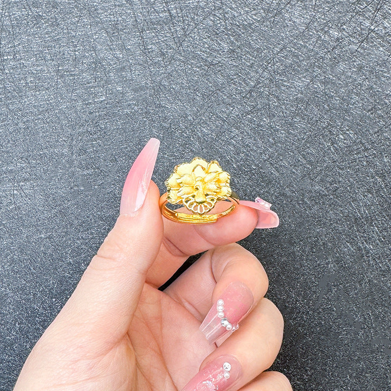 Color Fading Imitation Flower Exaggerated Wedding Bride Fake Rings