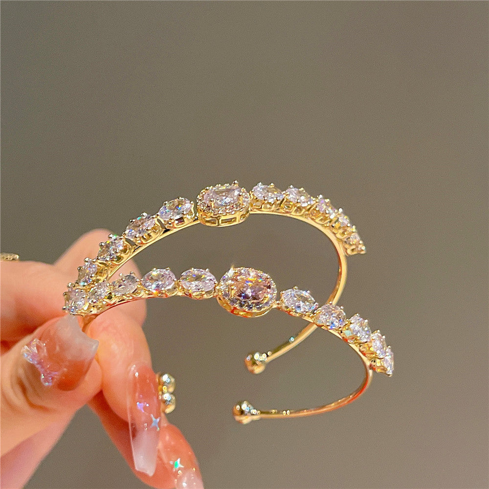 Summer Pink White Elegant Circle Zircon Niche Fresh Bracelet