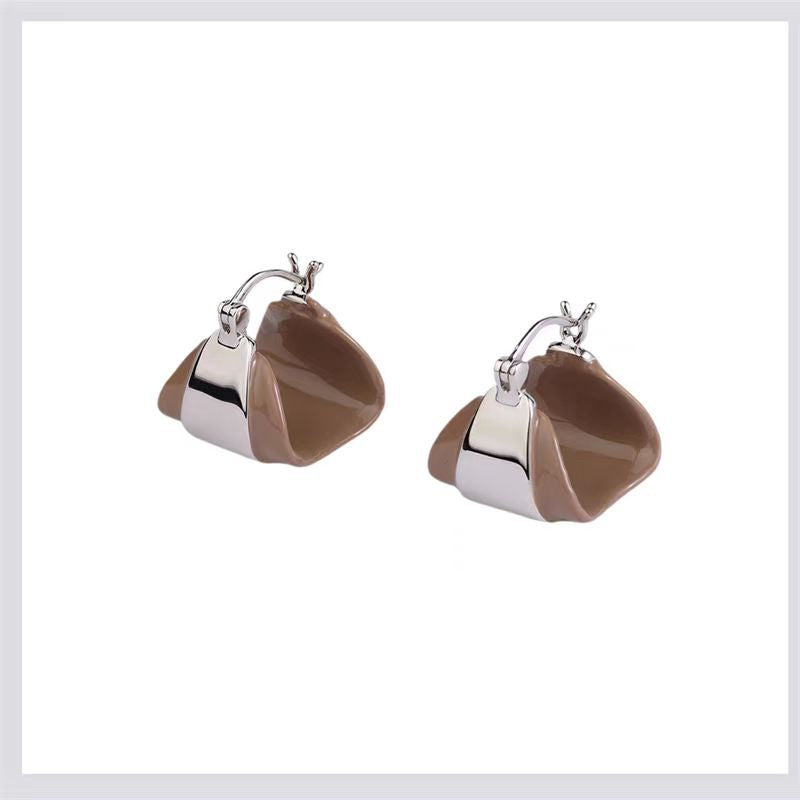 Women's Irregular Enamel Ear Triangle Design Light Earrings