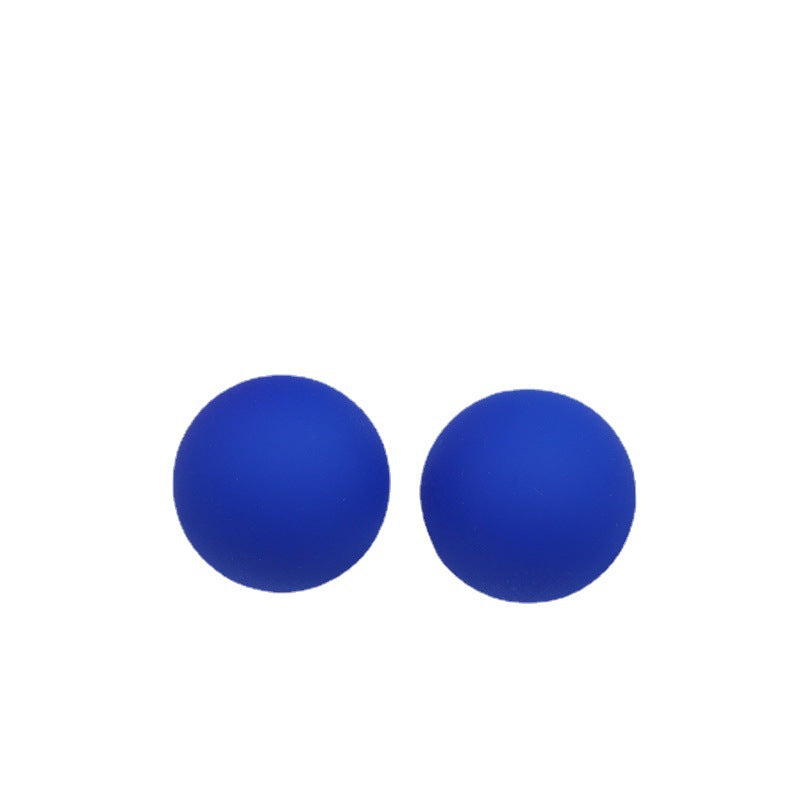 Color Round Circle Three-dimensional Spray Paint Simple Fashion Earrings