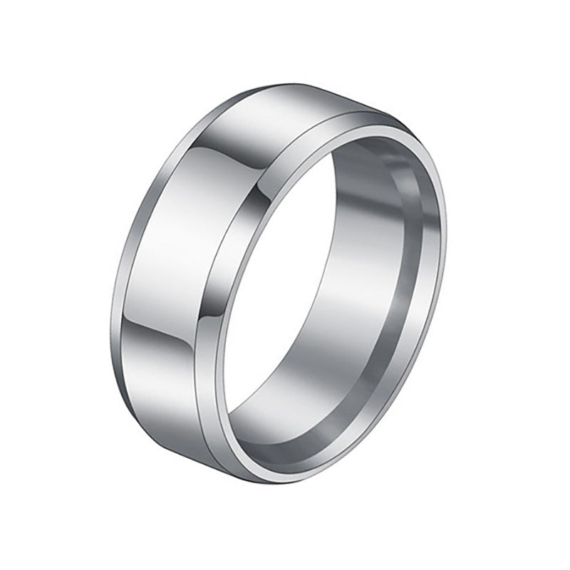 Style Simple Glossy Couple Pair Of Titanium Rings