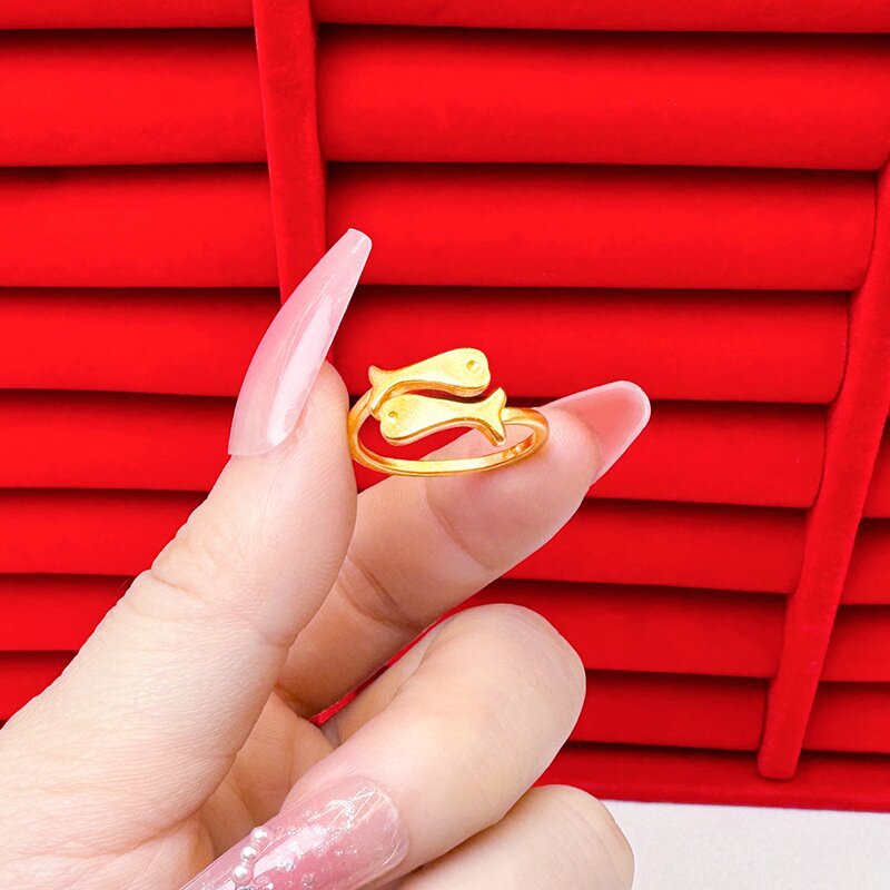 Gold Female Bow No Color Fading Niche Rings