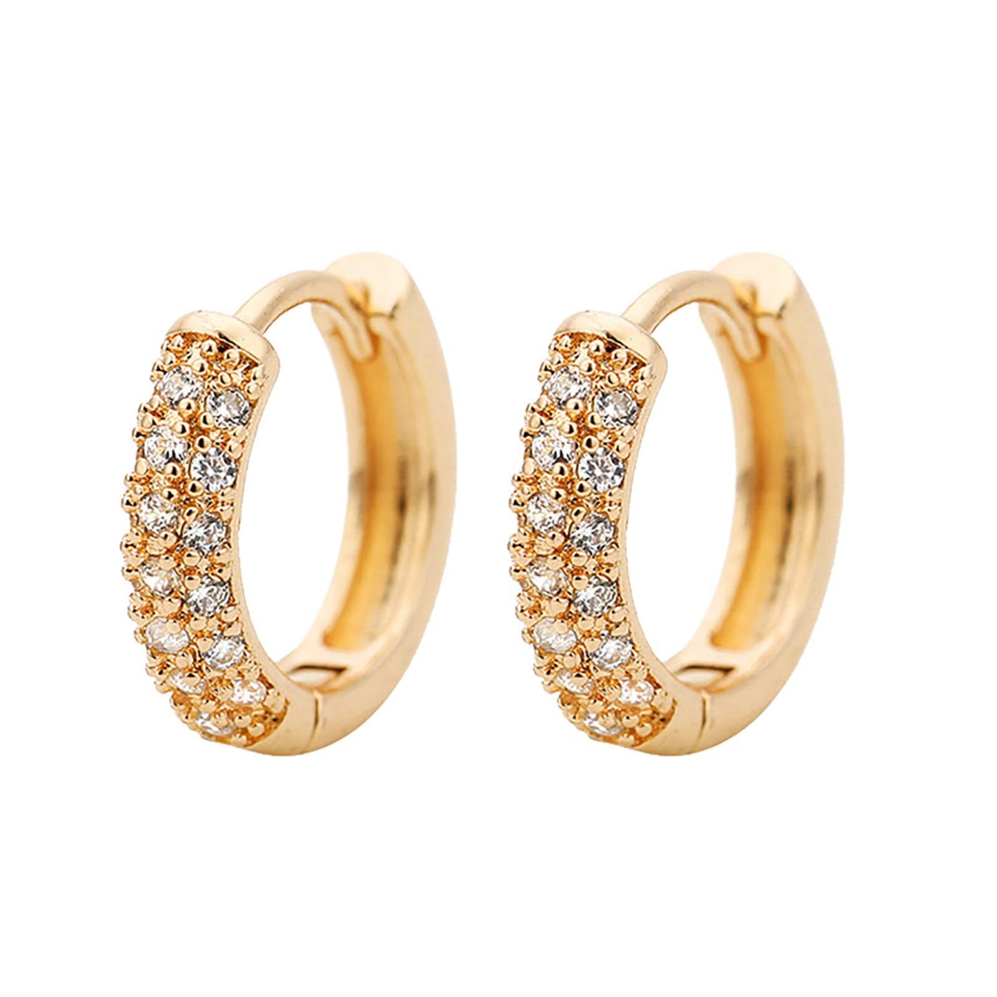 Surface Simple Copper Micro Inlaid Zircon Earrings