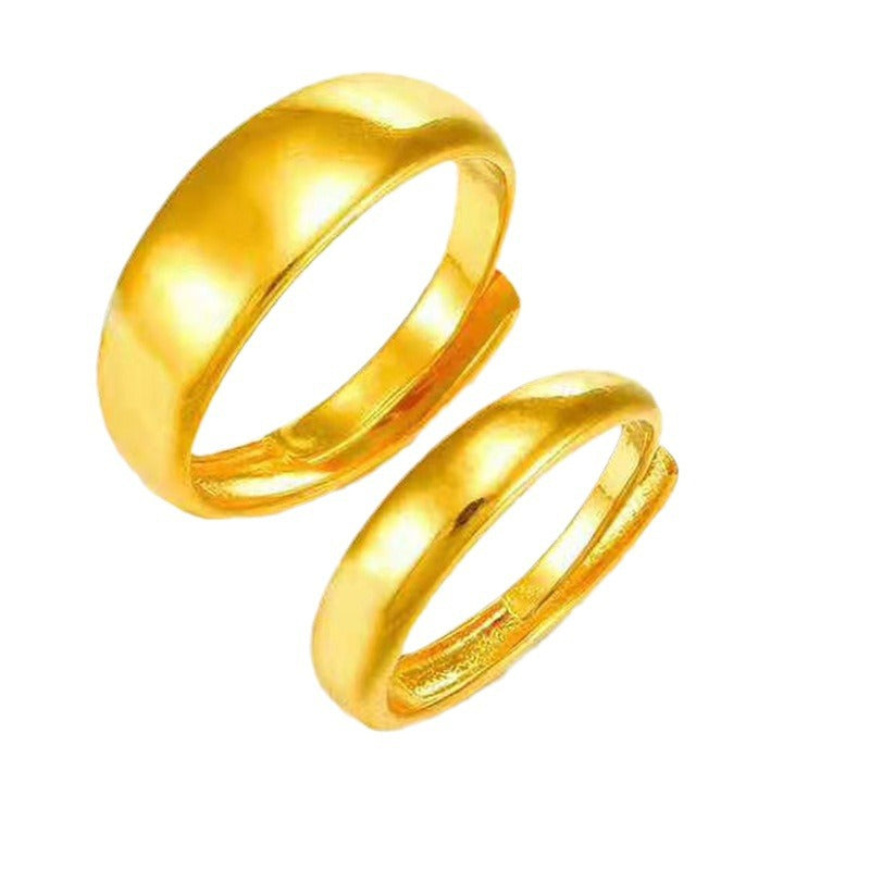 Women's Starry Sky Couple Brass Gold-plated Glossy Retro Rings