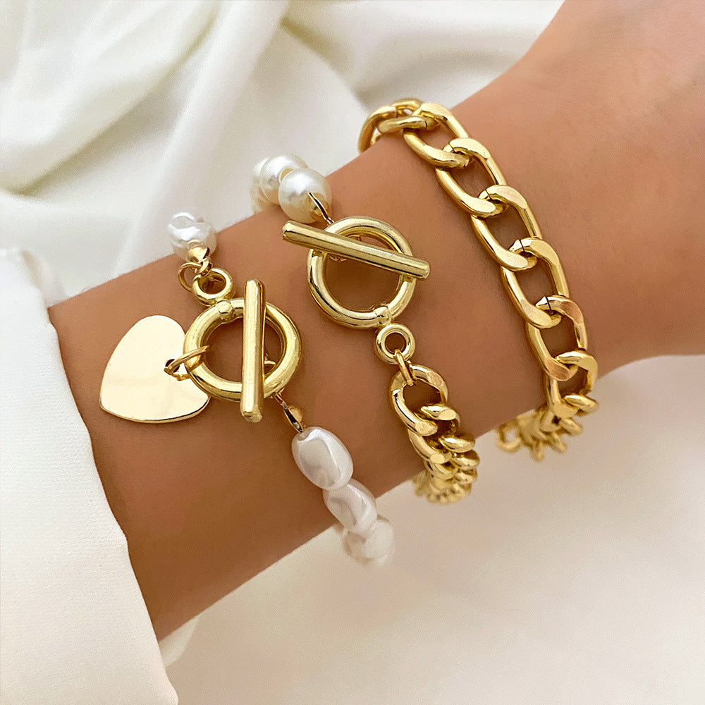 Punk Love Star Hollow Chain Design Bracelets