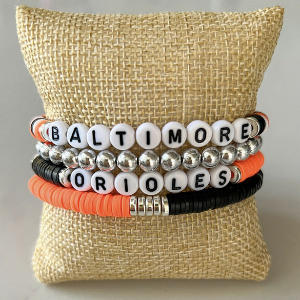 Personality Team Professional Baseball League Letter Bracelets