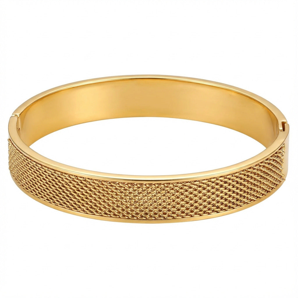 Women's Fashionable Mesh Stainless Steel Simple Vacuum Electroplating Bracelet