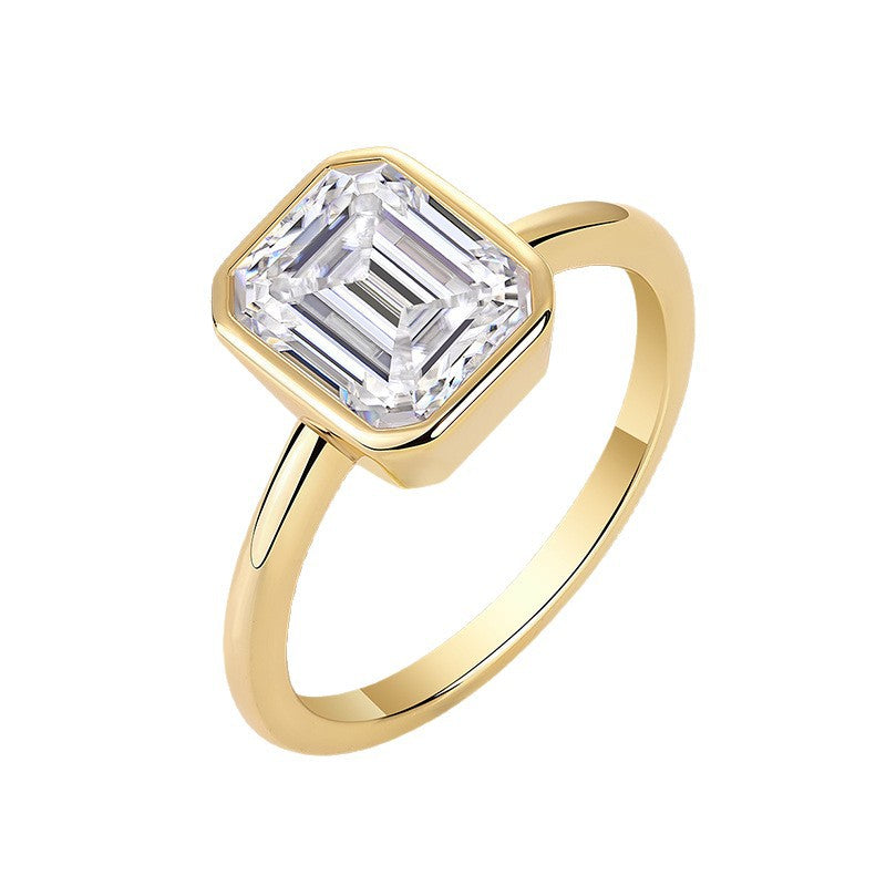 Golden Simple Style Sier Female Niche Rings