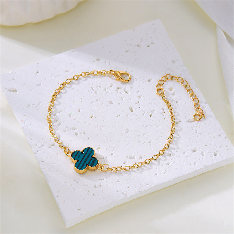 Four-leaf Clover Gold-plated Double-sided Fritillary Lucky Bracelets