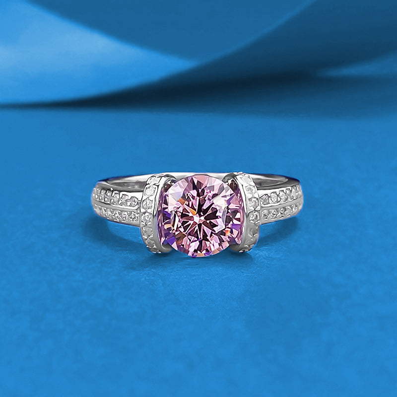 Inlaid Pa Pink Exquisite Sweet Princess Rings