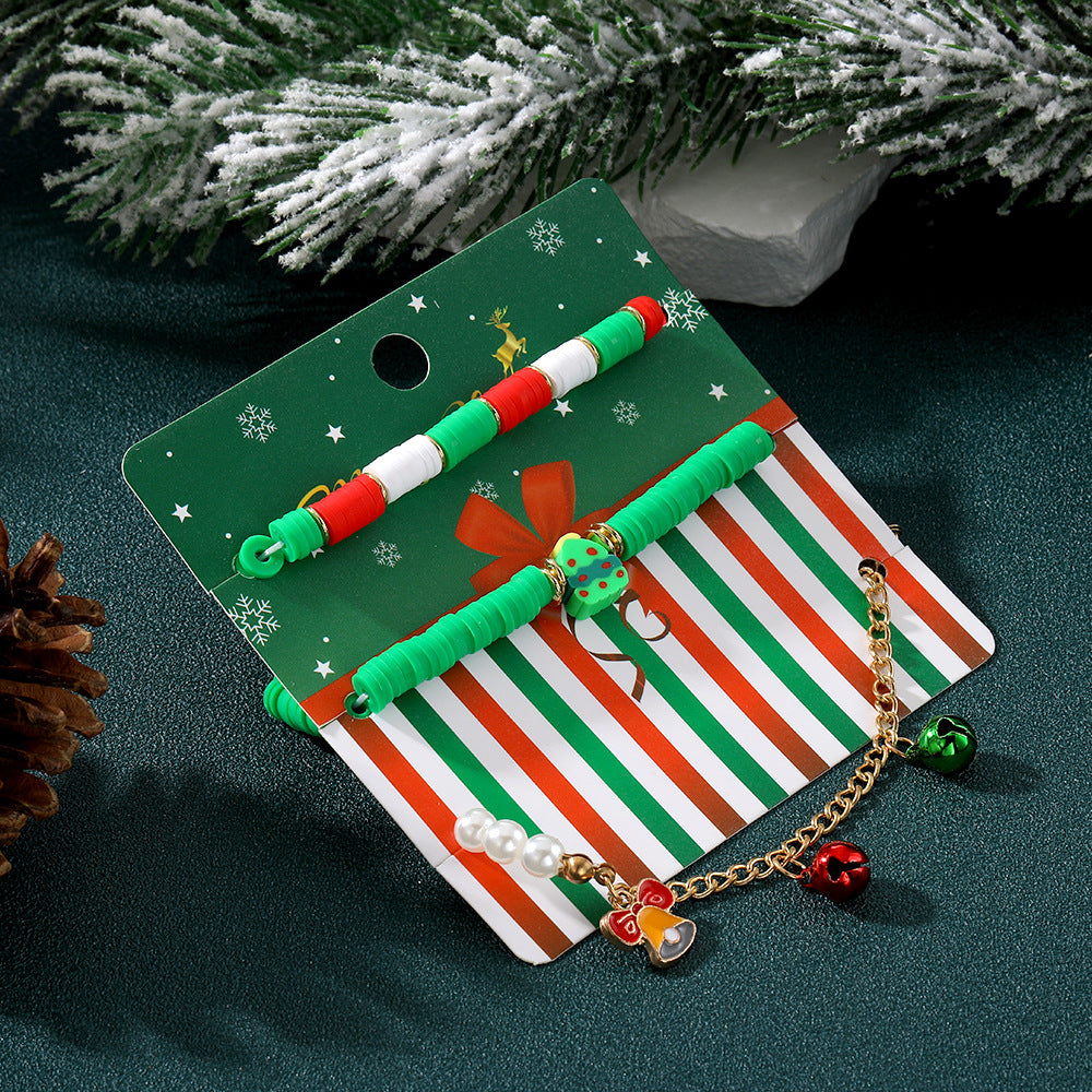Christmas Tree Polymer Clay Fashion Simple Bracelets