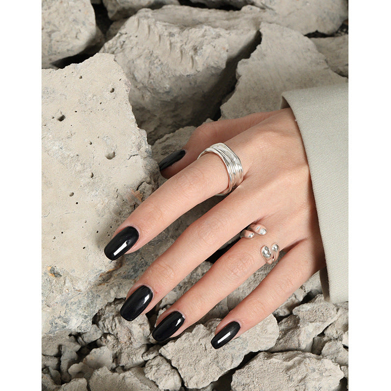 Women's Korean Style Niche Design Minimalist Irregular Pleated Rings