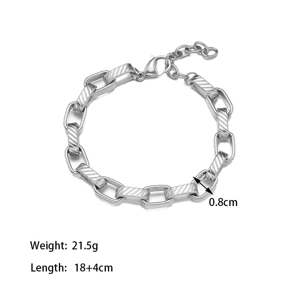 Hop Style Stainless Steel Female Niche Design Twill Bracelets