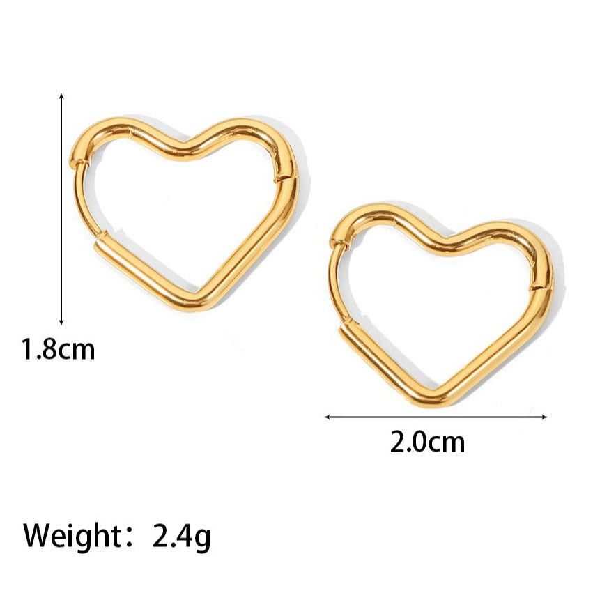 Fashion Simple Gold Stainless Steel Polished Geometric Earrings