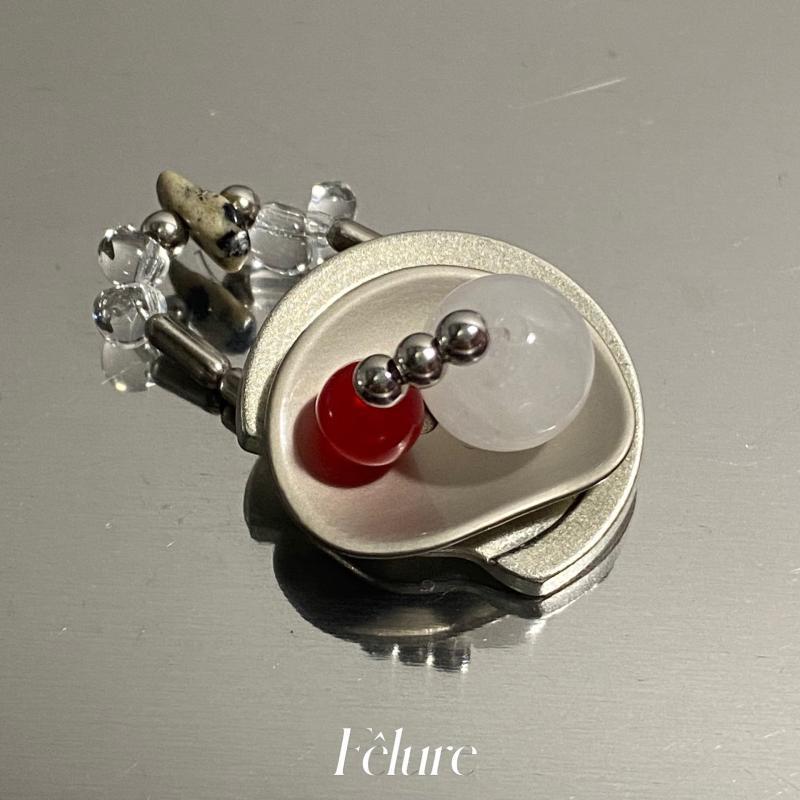 Niche Retro Sweet Colorful Summer Shell Button Elastic Ring