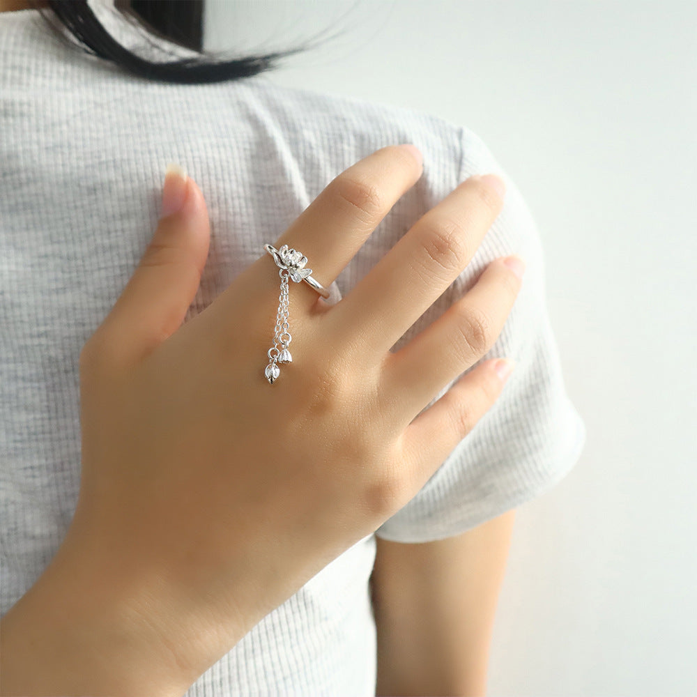 Chain Tassel Seedpod Bud For Girlfriend Rings