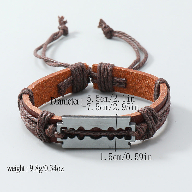 Ornament Personality Handmade Weave Vintage Leather Bracelets