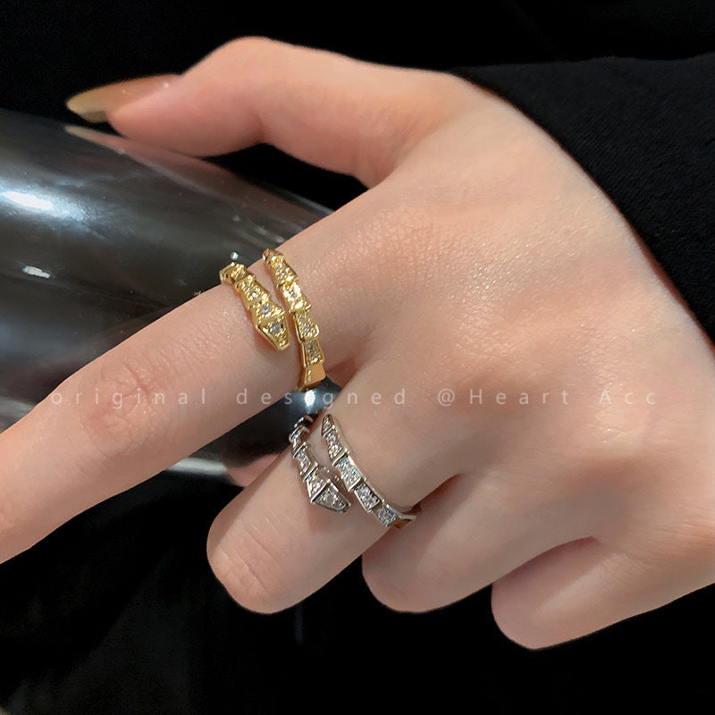 Snake Female Fashion Personalized Minority Design Light Luxury Cold Rings