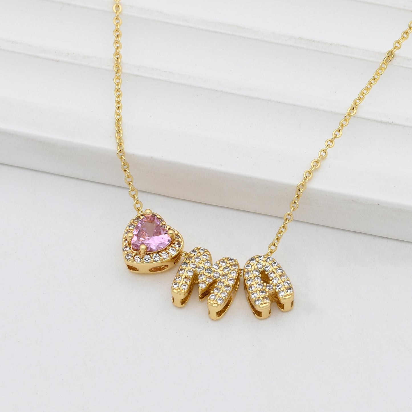 Diamond Letter Personalized Love December Birthday Stone Valentine's Pendants