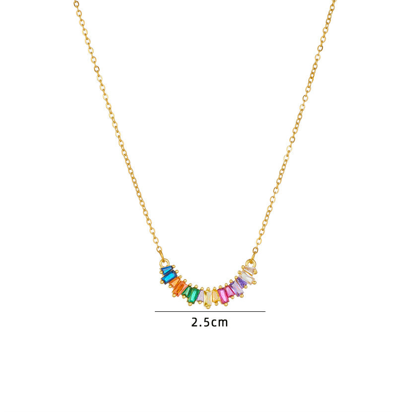 Cool Fashion Ornament Design Geometric Rainbow Necklaces