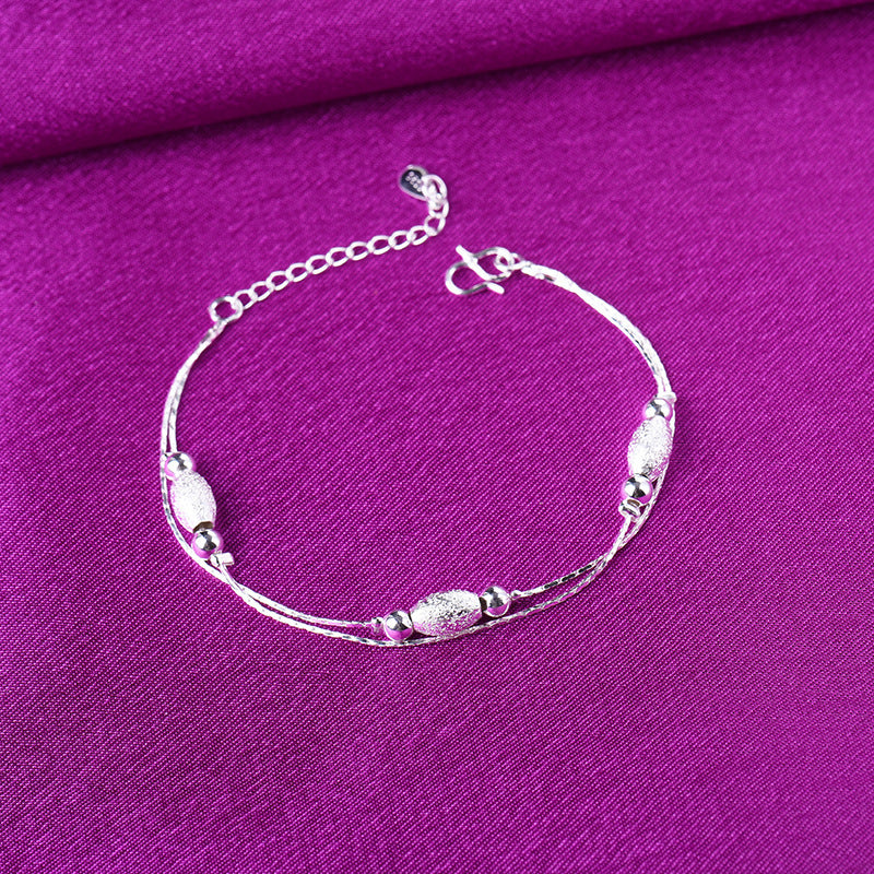 Plated Double Layer Light Bead Frosted Bracelet